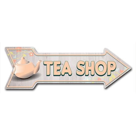 Signmission Tea Shop Arrow Decal Funny Home Decor 36in Wide D-A-12-999581